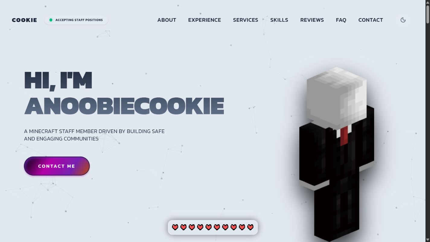 aNoobieCooKie homepage screenshot